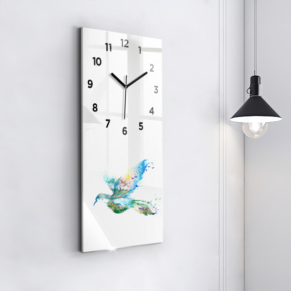 Vertical wall clock Abstraction of bird and spring