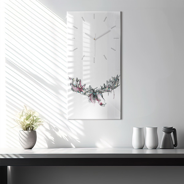 Vertical wall clock Moose abstract