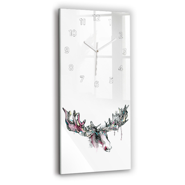 Vertical wall clock Moose abstract
