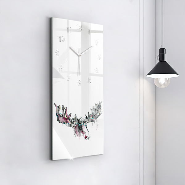 Vertical wall clock Moose abstract