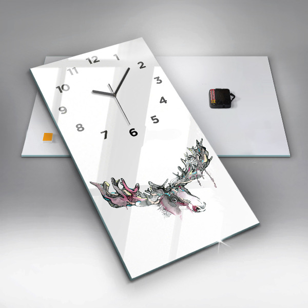 Vertical wall clock Moose abstract