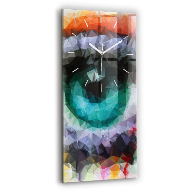 Vertical wall clock Colorful human eye