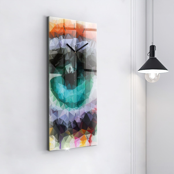 Vertical wall clock Colorful human eye