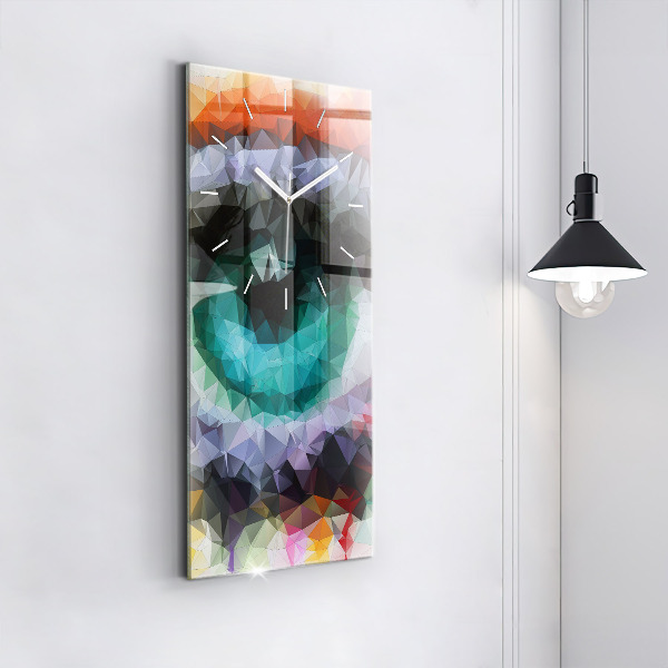 Vertical wall clock Colorful human eye