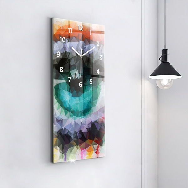 Vertical wall clock Colorful human eye