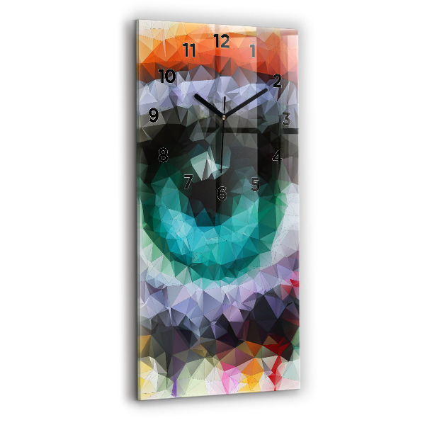 Vertical wall clock Colorful human eye