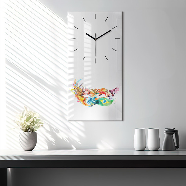 Vertical wall clock Culture - Brazilian flag