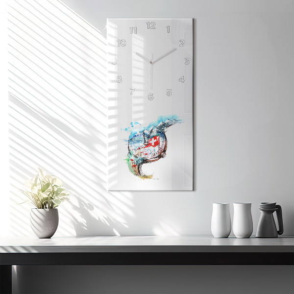 Vertical wall clock Swiss watch