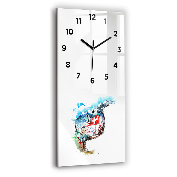 Vertical wall clock Swiss watch