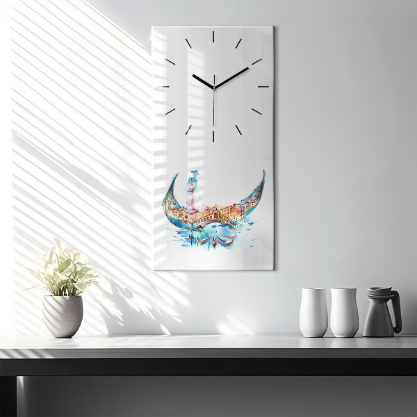 Vertical wall clock Italy - Venetian Gondola