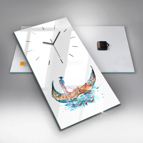 Vertical wall clock Italy - Venetian Gondola