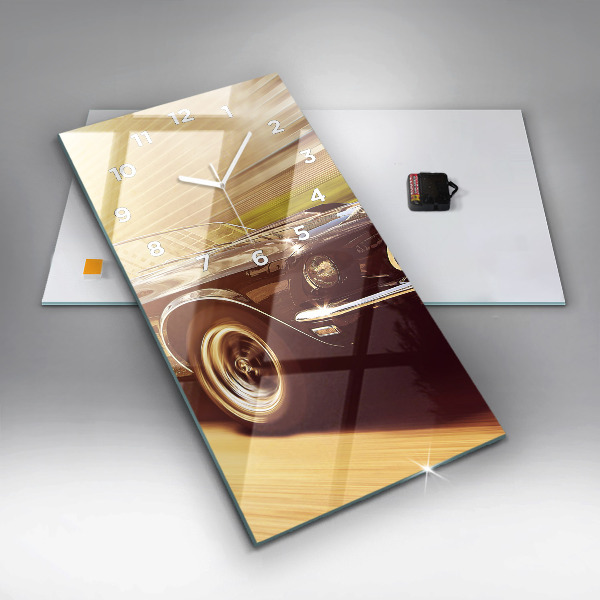 Vertical wall clock Classic old car
