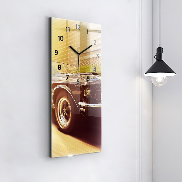 Vertical wall clock Classic old car