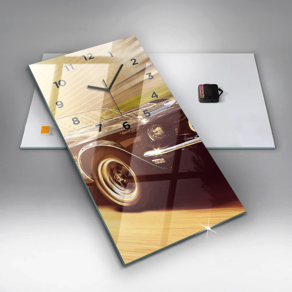 Vertical wall clock Classic old car