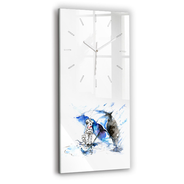 Vertical wall clock Dalmatian and Umbrella