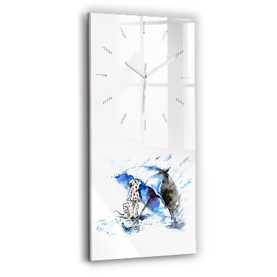 Vertical wall clock Dalmatian and Umbrella