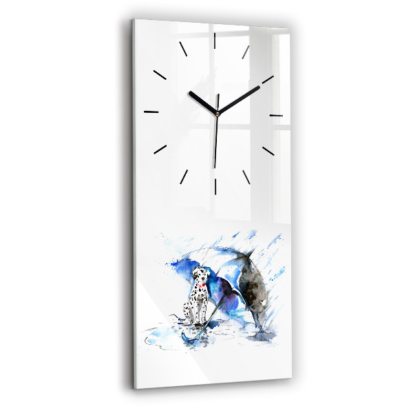 Vertical wall clock Dalmatian and Umbrella