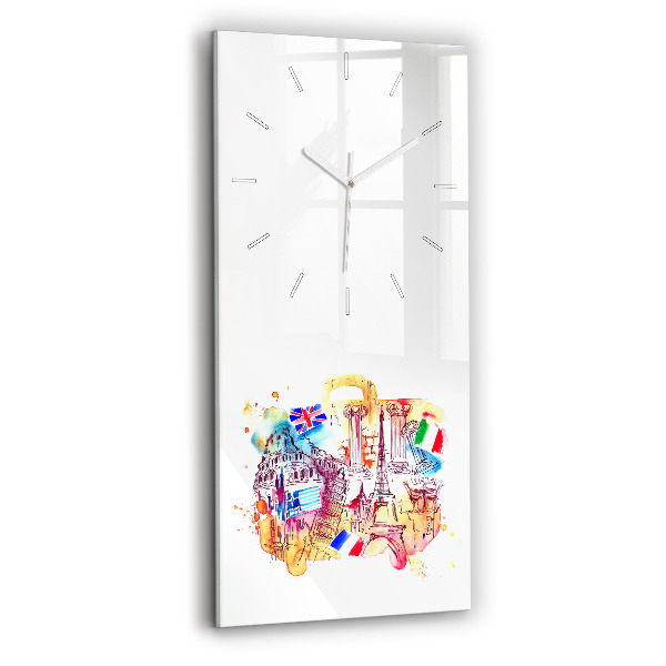 Vertical wall clock Attractive countries in the world