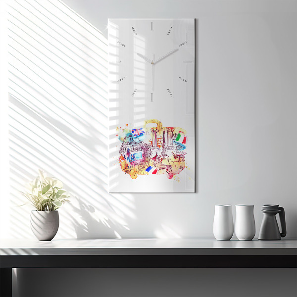 Vertical wall clock Attractive countries in the world