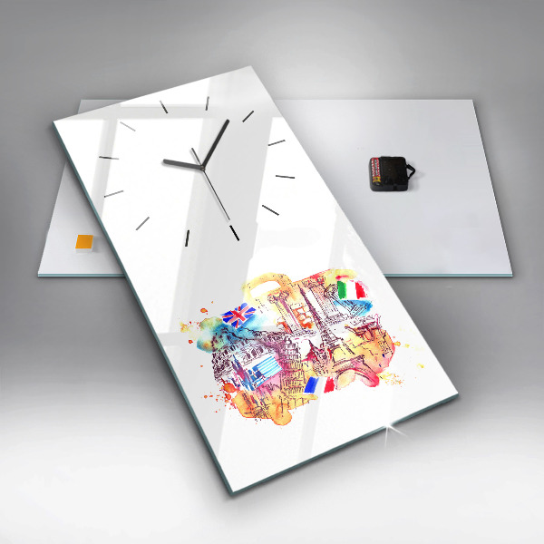 Vertical wall clock Attractive countries in the world