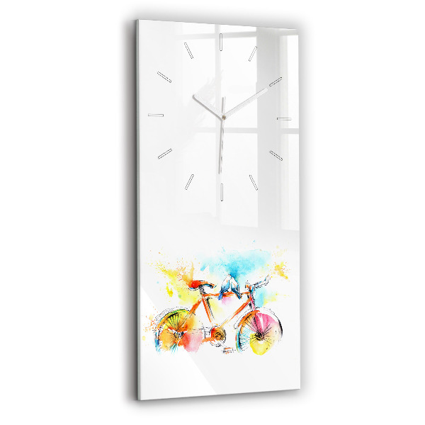 Vertical wall clock Painted bike