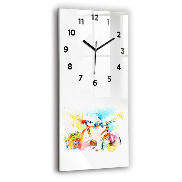 Vertical wall clock Painted bike