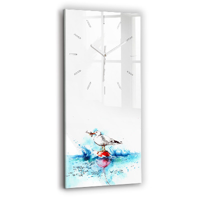 Vertical wall clock Painted seagull