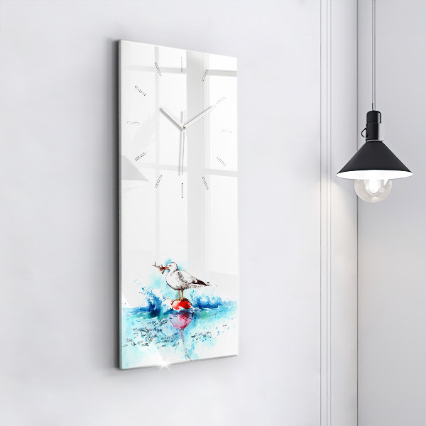 Vertical wall clock Painted seagull