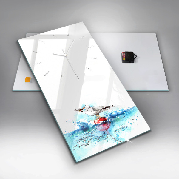 Vertical wall clock Painted seagull