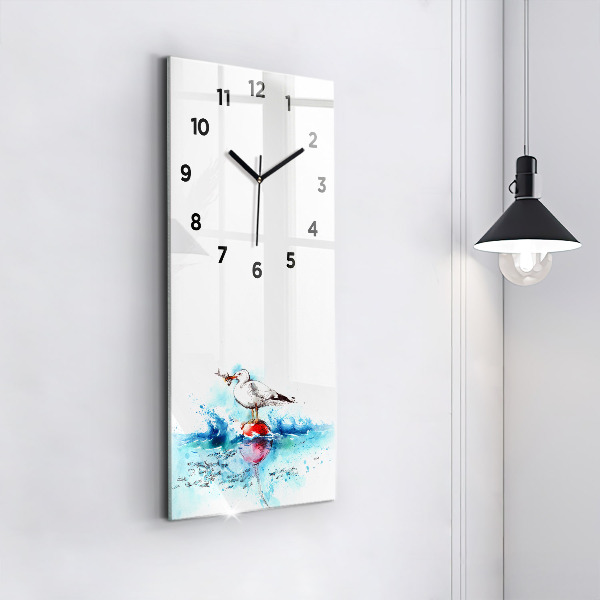 Vertical wall clock Painted seagull