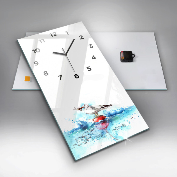Vertical wall clock Painted seagull