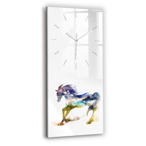 Vertical wall clock Painted Mountains and Horse