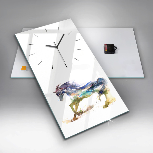 Vertical wall clock Painted Mountains and Horse