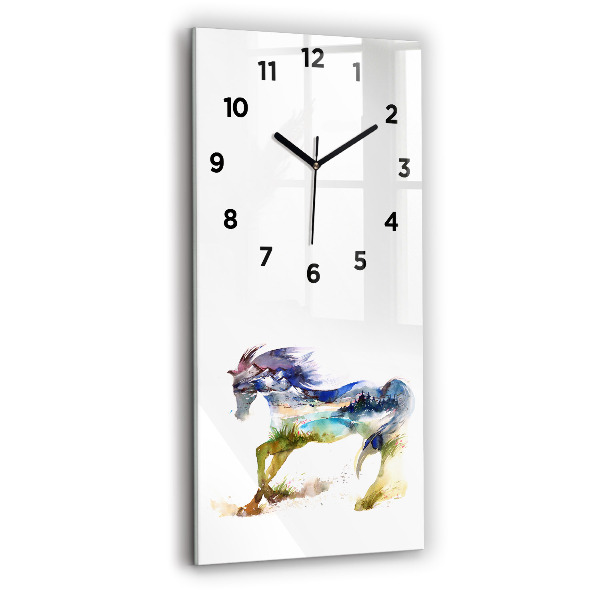 Vertical wall clock Painted Mountains and Horse