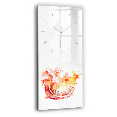Vertical wall clock Painted orange