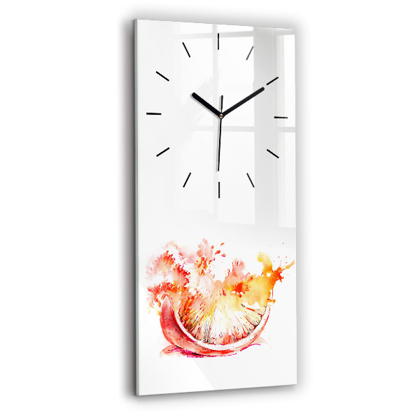 Vertical wall clock Painted orange