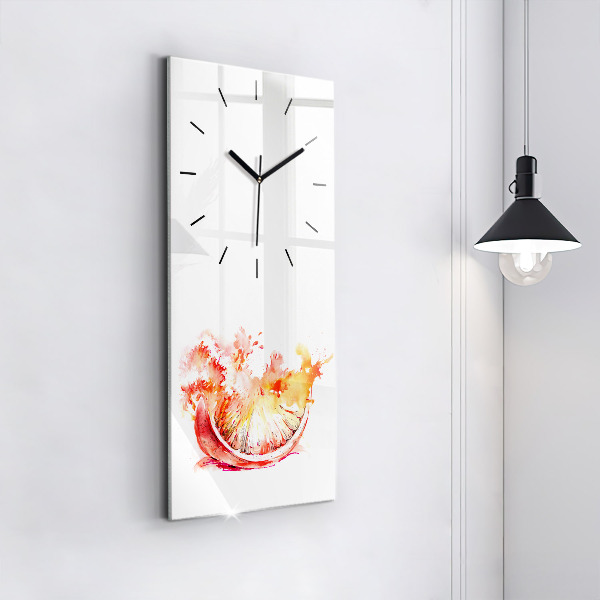 Vertical wall clock Painted orange