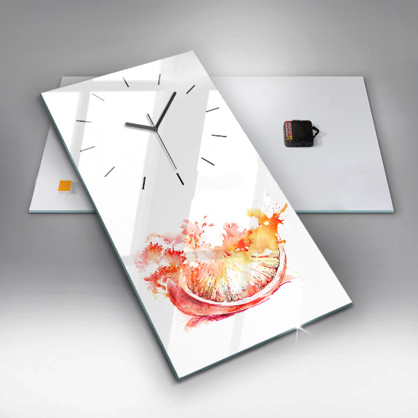 Vertical wall clock Painted orange