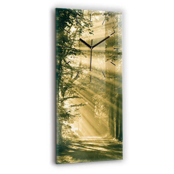 Vertical wall clock Sun Rays Forest