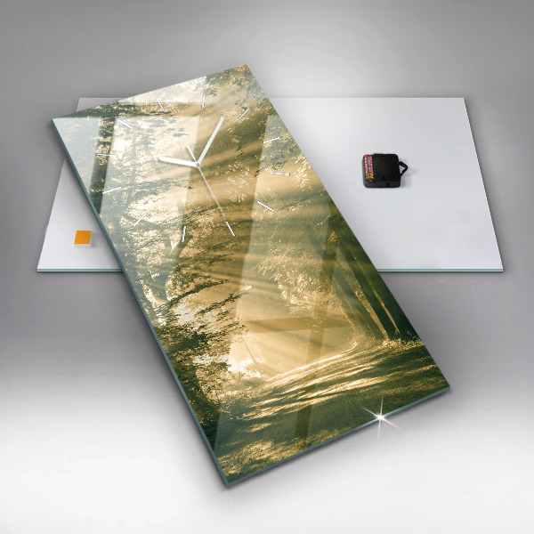 Vertical wall clock Sun Rays Forest