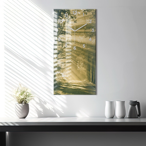 Vertical wall clock Sun Rays Forest