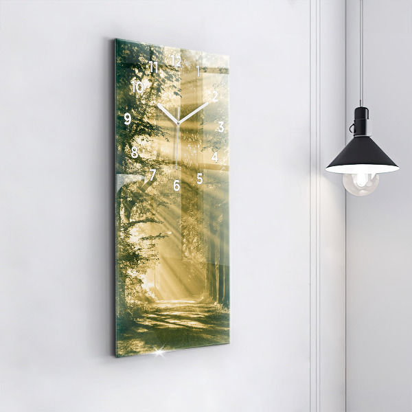 Vertical wall clock Sun Rays Forest