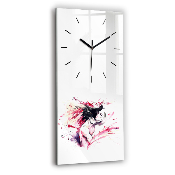 Vertical wall clock Lovers abstraction