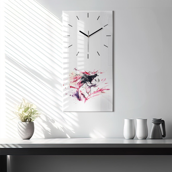 Vertical wall clock Lovers abstraction