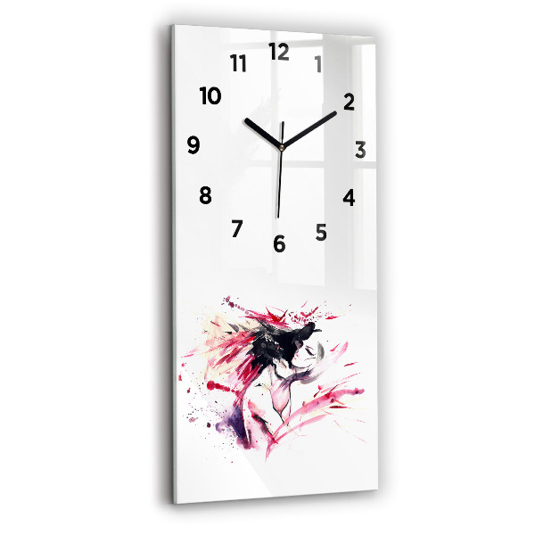 Vertical wall clock Lovers abstraction