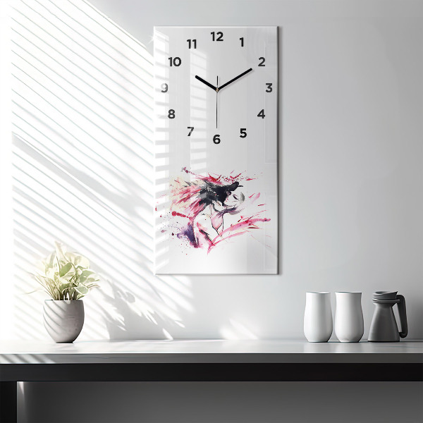 Vertical wall clock Lovers abstraction