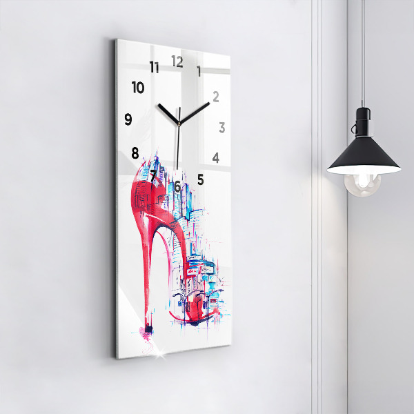 Vertical wall clock Red heel