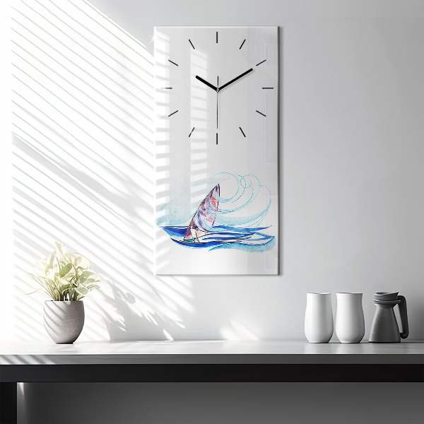 Vertical wall clock Surfboard
