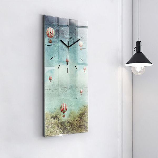 Vertical wall clock Painted balloons