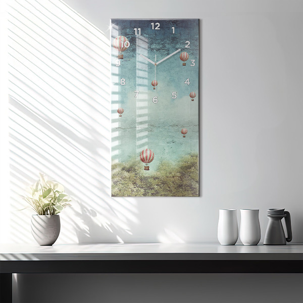 Vertical wall clock Painted balloons